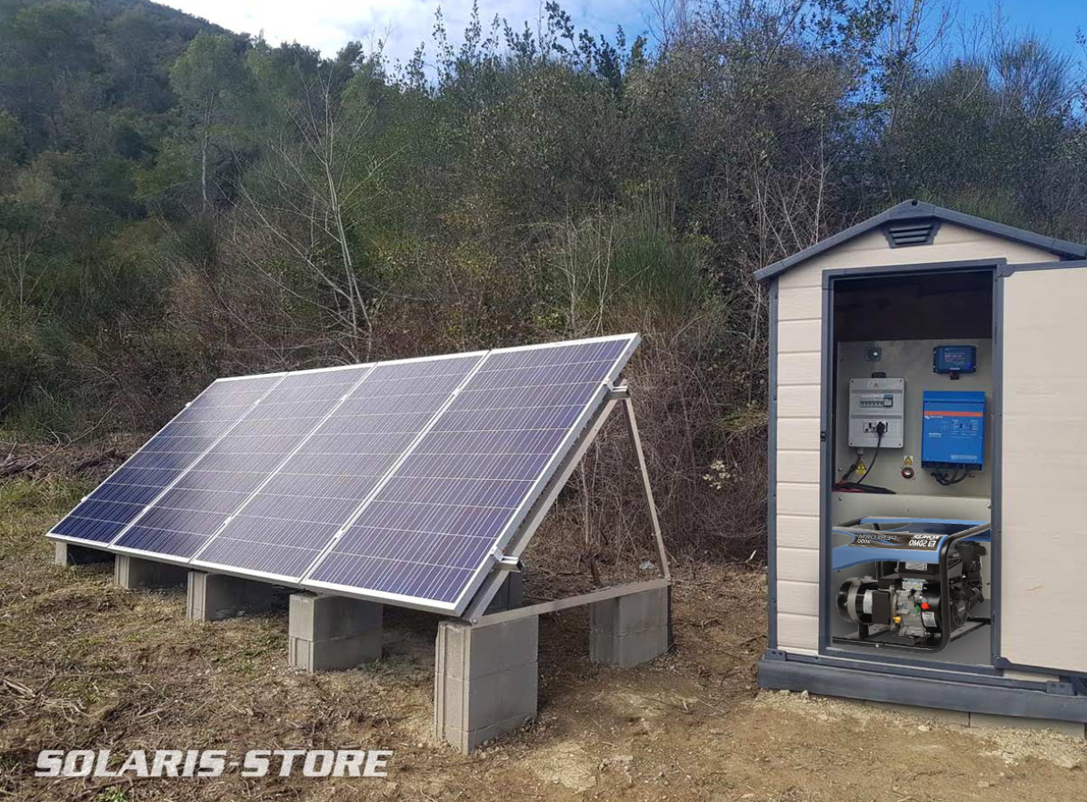 Installation solaire avec groupe en appoint